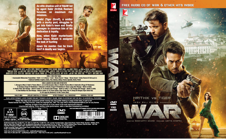 WAR Hindi Film DVD Hrithik Roshan Tiger Shroff 2019 39540